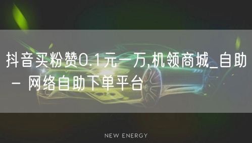 抖音买粉赞0.1元一万,机领商城_自助 - 网络自助下单平台