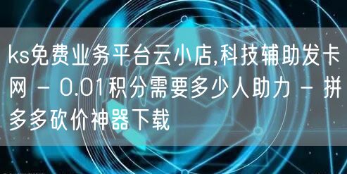 ks免费业务平台云小店,科技辅助发卡网 - 0.01积分需要多少人助力 - 拼多