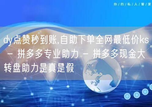 dy点赞秒到账,自助下单全网最低价ks - 拼多多专业助力 - 拼多多现金大转盘