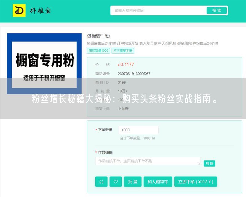 粉丝增长秘籍大揭秘：购买头条粉丝实战指南。