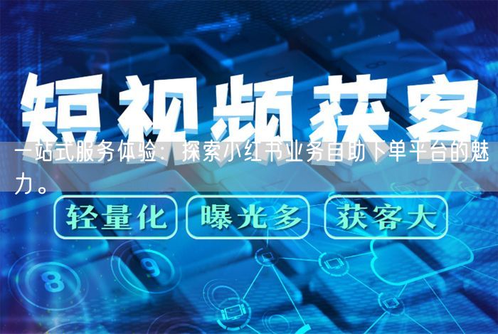 一站式服务体验：探索小红书业务自助下单平台的魅力。